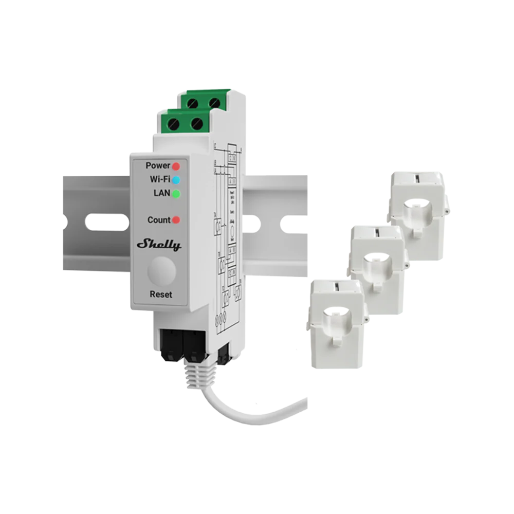 Shelly Pro 3EM – Compteur d'énergie Wi-Fi & LAN
