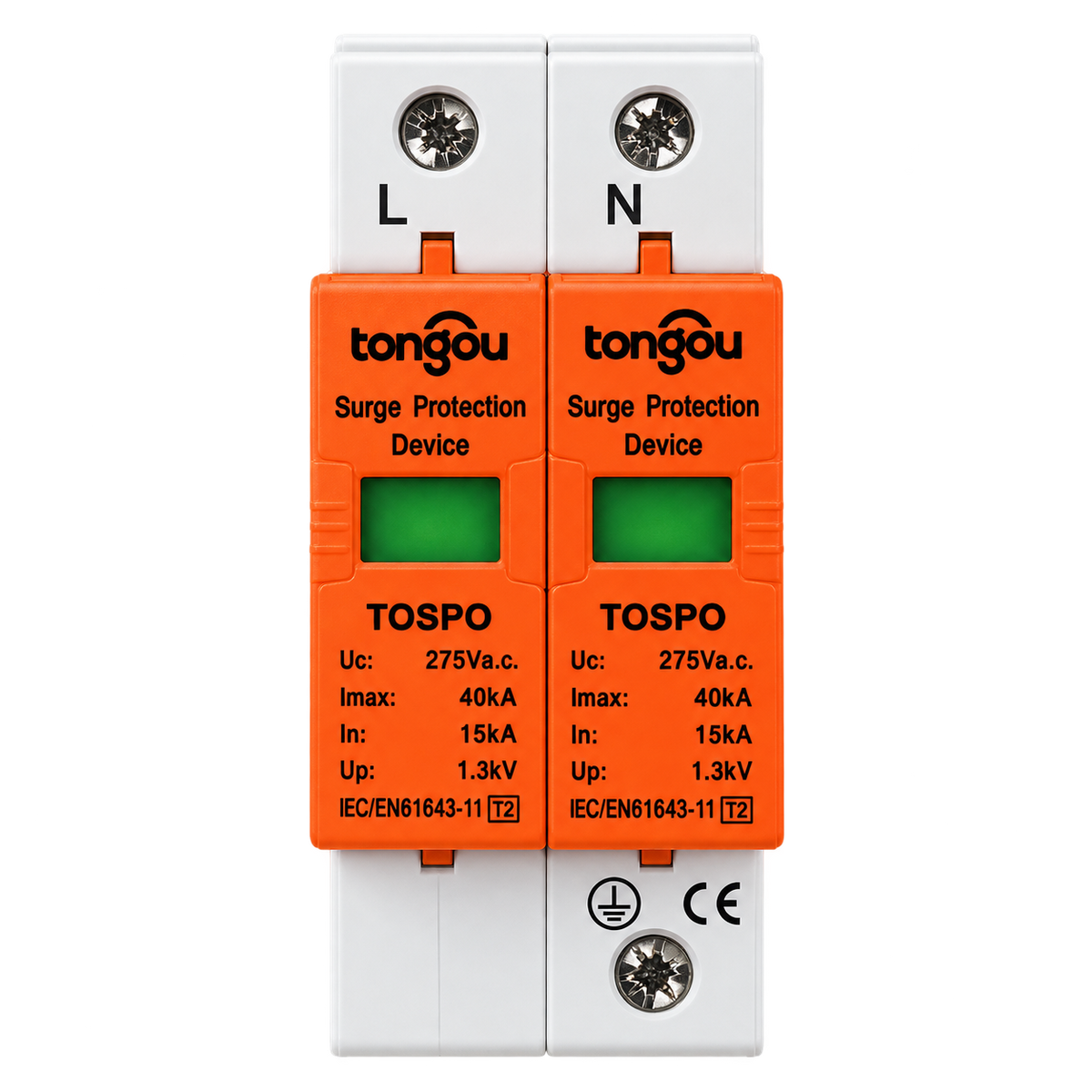 TONGOU TOSPO-C40/2 – Parafoudre AC 2P 15-40kA 275V