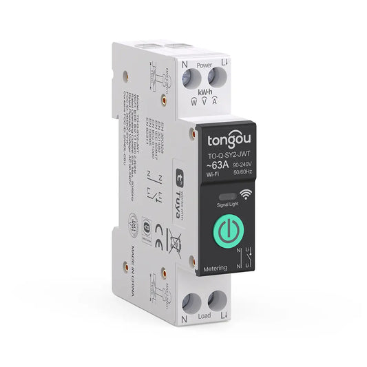 TONGOU TO-Q-SY2-JWT 63A – Interrupteur WiFi Rail DIN avec Comptage d'énergie