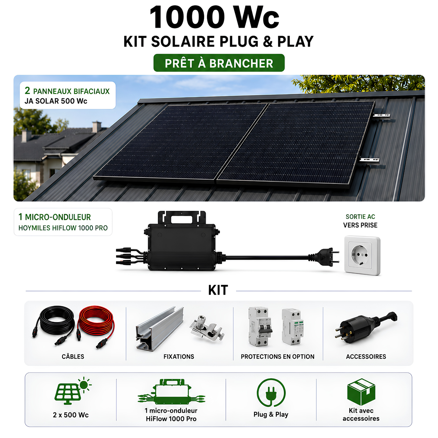 Kit Solaire Plug & Play 1000 Wc – Autoconsommation La Réunion | HiFlow Pro Hoymiles