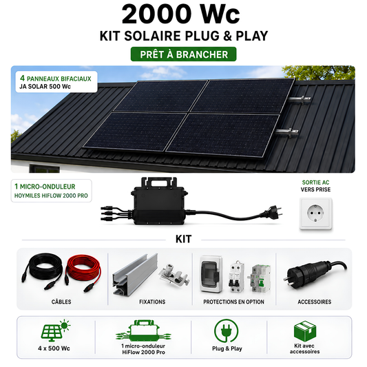 Kit Solaire Plug & Play 2000 Wc – Autoconsommation La Réunion | HiFlow 2000 Pro Hoymiles
