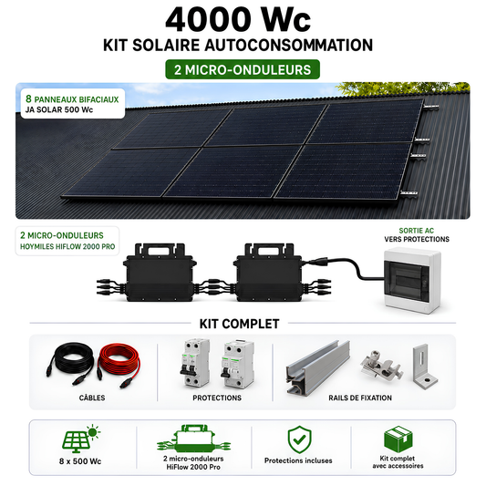 Kit Solaire 4000 Wc – Autoconsommation La Réunion | Micro-onduleurs Hoymiles HiFlow 2000 Pro